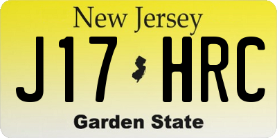 NJ license plate J17HRC