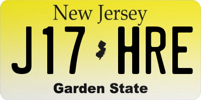 NJ license plate J17HRE