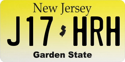 NJ license plate J17HRH