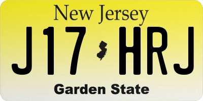 NJ license plate J17HRJ