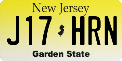 NJ license plate J17HRN