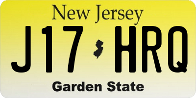 NJ license plate J17HRQ