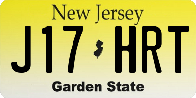 NJ license plate J17HRT