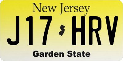 NJ license plate J17HRV