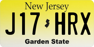 NJ license plate J17HRX