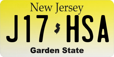 NJ license plate J17HSA