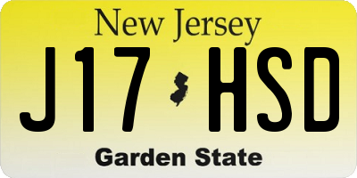 NJ license plate J17HSD