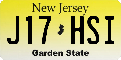 NJ license plate J17HSI