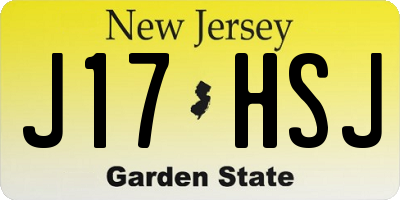 NJ license plate J17HSJ