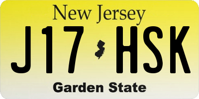 NJ license plate J17HSK