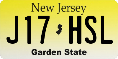 NJ license plate J17HSL