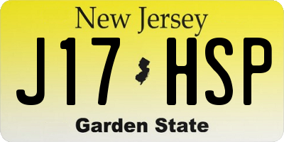 NJ license plate J17HSP