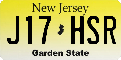 NJ license plate J17HSR
