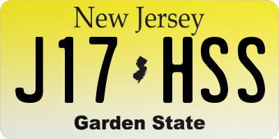 NJ license plate J17HSS