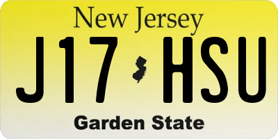 NJ license plate J17HSU