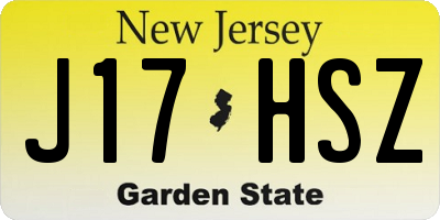 NJ license plate J17HSZ