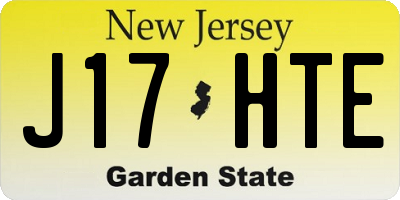 NJ license plate J17HTE