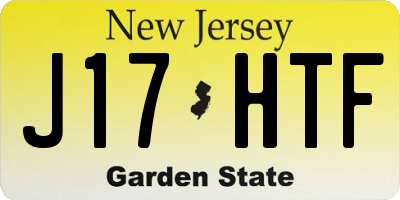 NJ license plate J17HTF