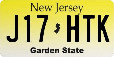 NJ license plate J17HTK