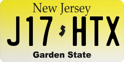 NJ license plate J17HTX