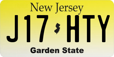 NJ license plate J17HTY