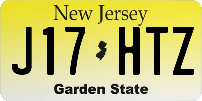NJ license plate J17HTZ