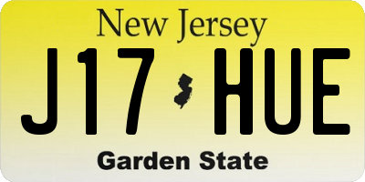 NJ license plate J17HUE