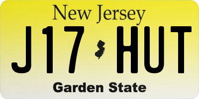 NJ license plate J17HUT