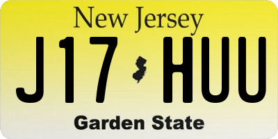 NJ license plate J17HUU