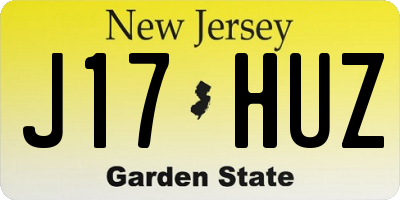 NJ license plate J17HUZ