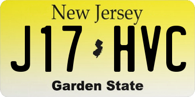 NJ license plate J17HVC