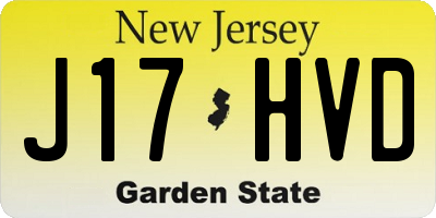 NJ license plate J17HVD