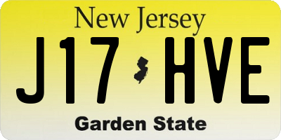 NJ license plate J17HVE