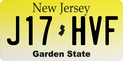 NJ license plate J17HVF