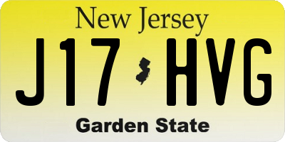 NJ license plate J17HVG