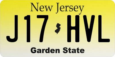 NJ license plate J17HVL