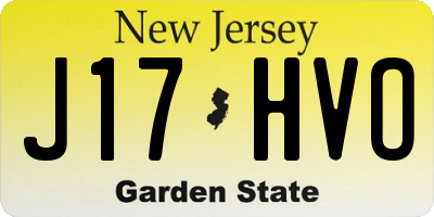 NJ license plate J17HVO