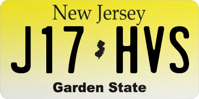 NJ license plate J17HVS
