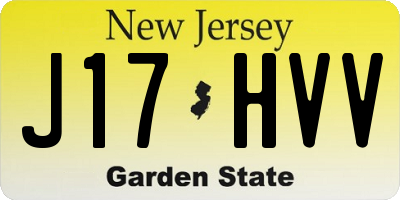 NJ license plate J17HVV