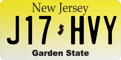NJ license plate J17HVY