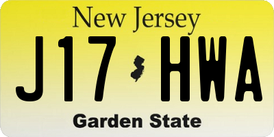 NJ license plate J17HWA