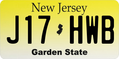 NJ license plate J17HWB