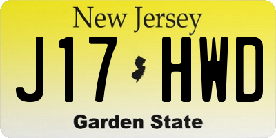 NJ license plate J17HWD