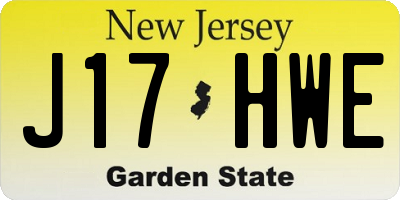 NJ license plate J17HWE