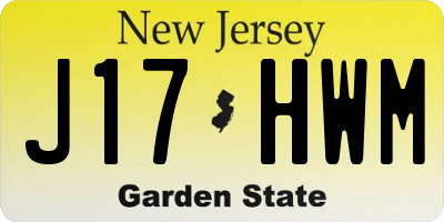NJ license plate J17HWM