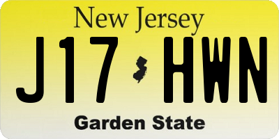 NJ license plate J17HWN