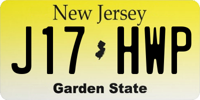 NJ license plate J17HWP