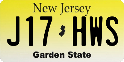 NJ license plate J17HWS