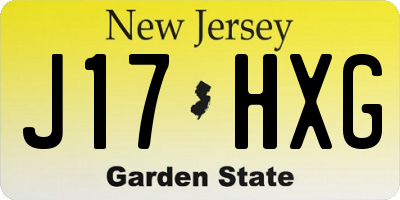 NJ license plate J17HXG