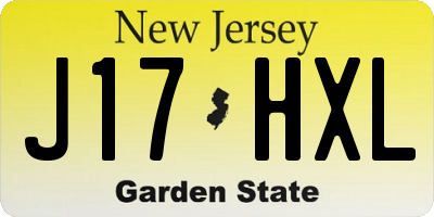 NJ license plate J17HXL